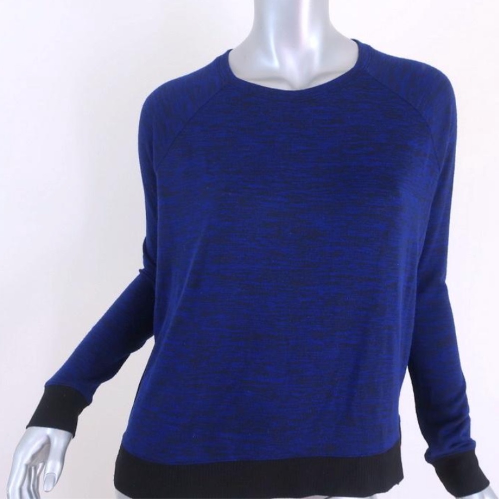 Rag and Bone Black/Royal Blue Long Sleeve Sweater